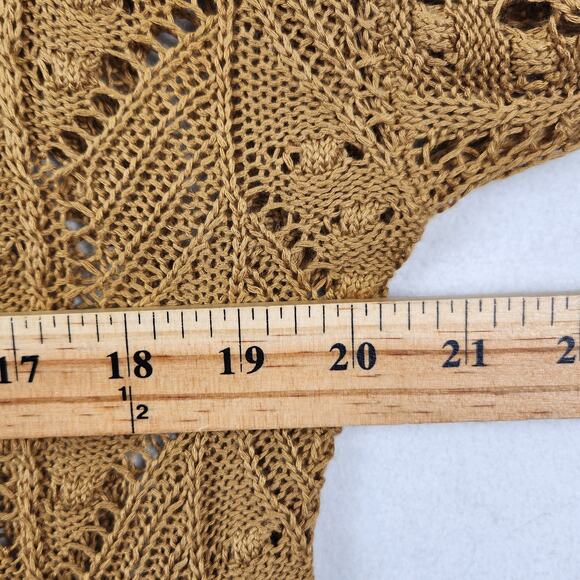 143 Story by Line Up Open Knit Pullover Sweater Women’s SZ M Camel Button Detail - Picture 11 of 14